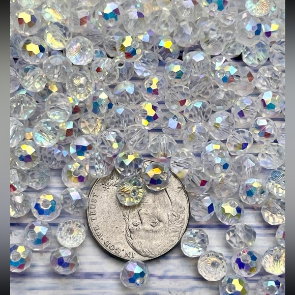 200 Multi Faceted Briollete Rondelle Crystal Glass Beads Jewelry Making DIY lot - Picture 12 of 12
